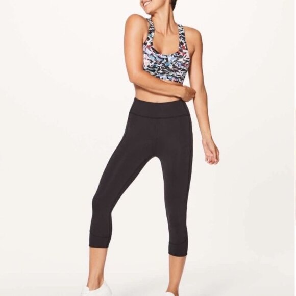 Lululemon In Movement Cropped High-Rise Leggings Everlux 19” Black Cooling 8 - Picture 2 of 11